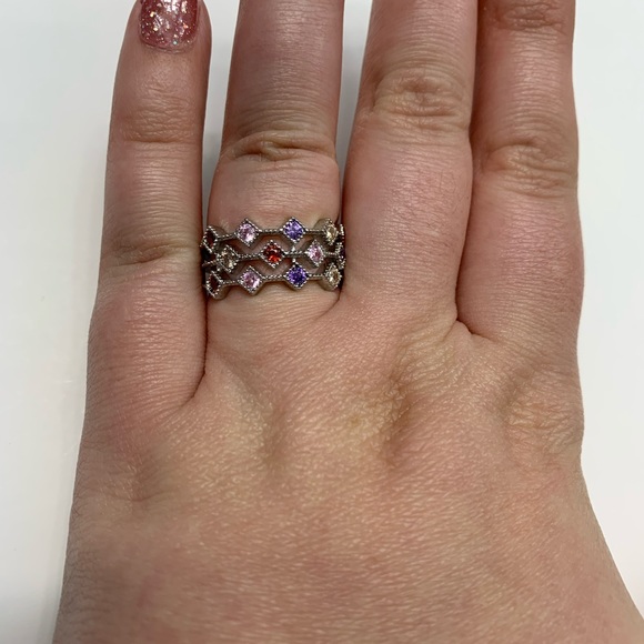 Sapphire, Amethyst, Topaz Ring - Picture 2 of 8